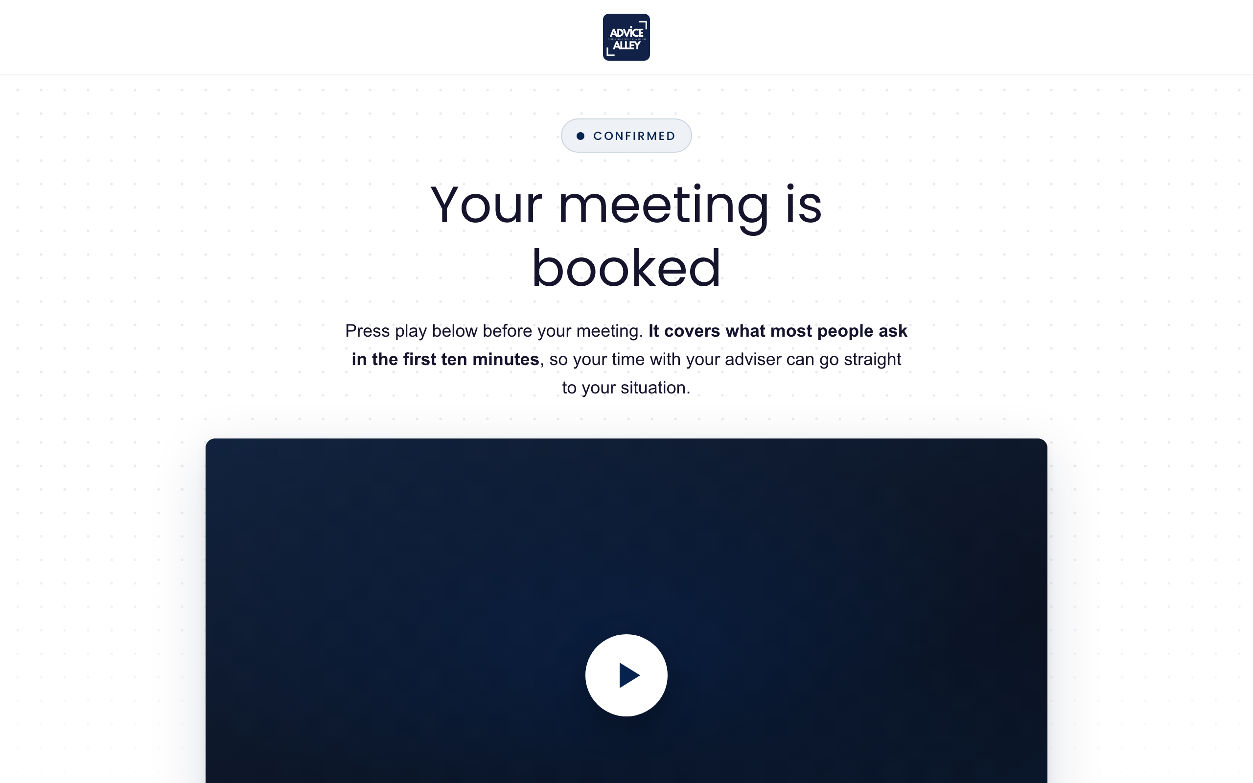 Confirmation page preview
